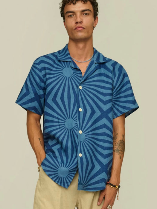 OAS Cuba Linen Shirt in Coastal Cortado