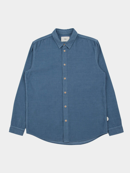 Folk Babycord Shirt in Soft Blue