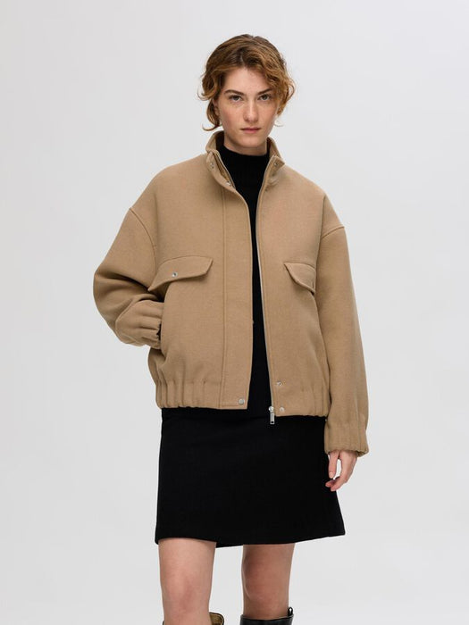 Selected Femme Selma Jacket in Camel Melange